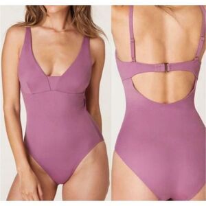 Andie Cactus Flower The Tahiti Cut-Out Back Swimwear One-Piece Swimsuit Large